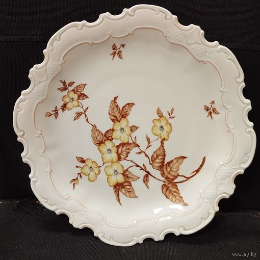 Блюдо (Тарелка  диаметр 32 см) Цветы, Райхенбах. Германия