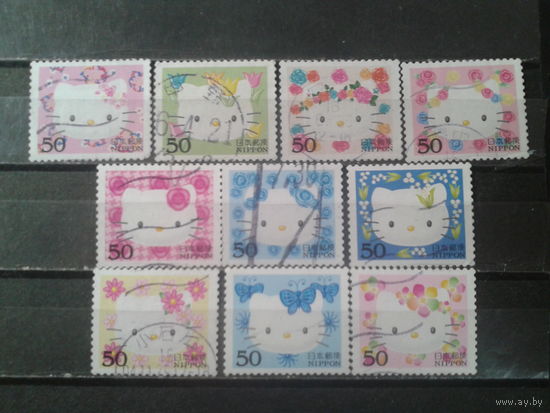 Япония, 2004. Поздравительные марки "Hello Kitty". Mi-11,0 евро гаш.