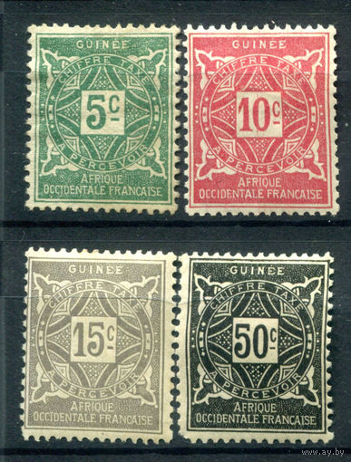 Французская Гвинея - 1914г. - орнамент, служебные марки - 4 марки - MH, чистая, без клея. #4-W1-115-A-1