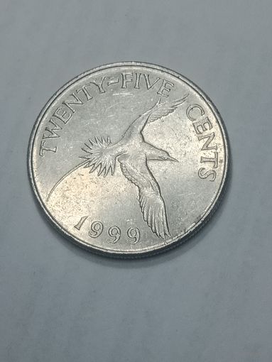 Бермудские острова 25 центов 1999 года .
