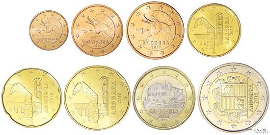 Андорра набор монет 1, 2, 5, 10, 20, 50 евроцентов; 1, 2 евро. Коллекционный набор монет в качестве UNC. Предложи свою цену или обмен!