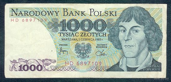 Польша, 1000 злотых 1982 год.