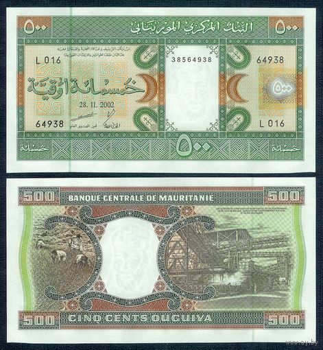 Мавритания 500 угий 2002 год, UNC