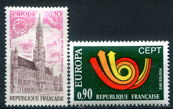 Франция - 1973г. - Europa CEPT, архитектура - 2 марки - полная серия, MH [Mi 1826-1827]. #2-Fr-37-A-1