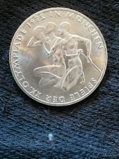 Германия 10 марок "J", 1972 XX летние Олимпийские Игры, Мюнхен 1972 - Спортсмены, KM# 132
