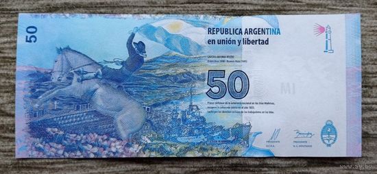 Werty71 Аргентина 50 песо 2015 UNC банкнота Мальвинские острова