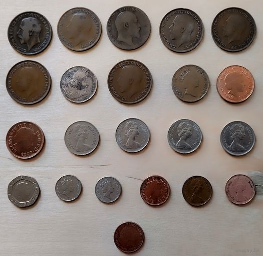 Великобритания Британия сборный лот монет
