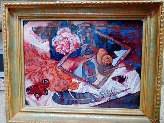 Горолевич Д. "Натюрморт с розами", х.м. 40х30 б/рамы.