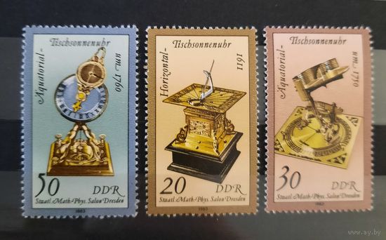 ГДР 1983г.Драгоценные песочные и солнечные часы