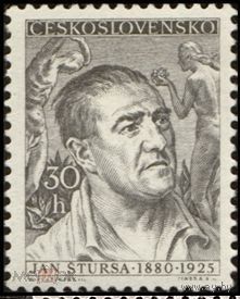 1955-К1 259\022 Марка Чехословакия "Я. Штурса" Деятели культуры и науки