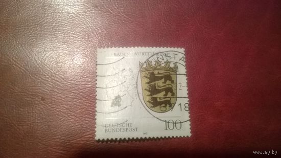 Марка Земля Баден-Вюрттенберг 1992 год Германия