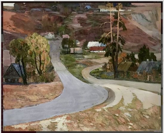 Плужник М.А;100/120см;1971год;Осень в Лососно;дсп/масло