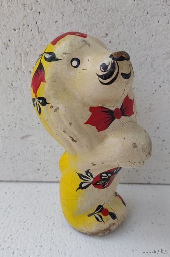 Советская игрушка прессопилки Собака Собачка Пудель СССР