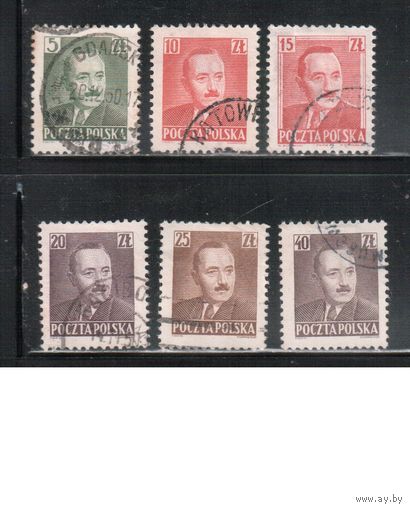 Польша-1950,(Мих.547-554) гаш. , Стандарт, Личности, Президент