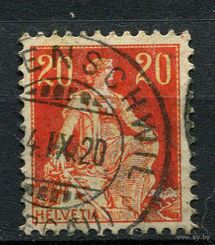 Швейцария - 1908/1940 - Гельвеция 20c - [Mi.102] - 1 марка. Гашеная.  (Лот 39S)