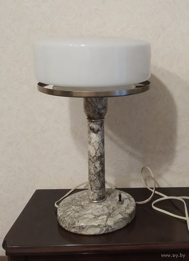 Лампа настольная, кабинетная, мрамор. Сталинский ампир. 50-е годы СССР