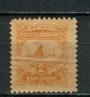 Германия - Карлсруэ (B.) - Местные марки - 1887 - Пирамида 2Pf - [Mi.3] - 1 марка. MH.  (Лот 80Dd)
