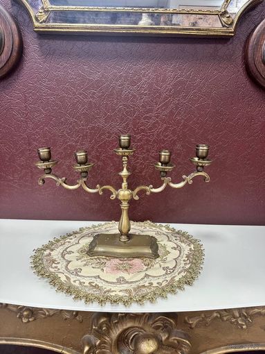 Старинный бронзовый подсвечник на 5 свечей