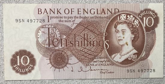 Банкнота. Великобритания. 10 шиллингов 1960 - 1970 год