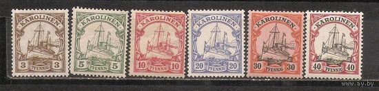 ФФ4 Германские Каролинские острова 1901 Корабли следы от наклеек