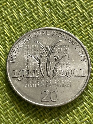 Австралия 20 центов 2011 г ( 100 лет , Международный женский день )