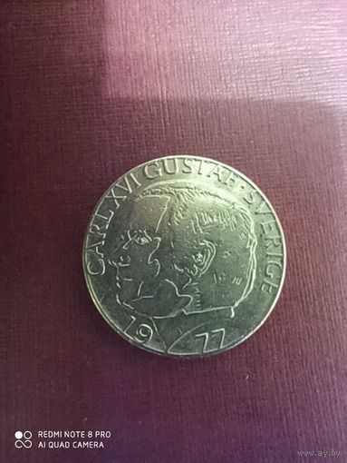 1 крона 1977, Швеция