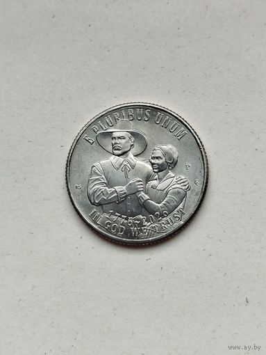 25 центов США (квотер). Договор на борту Мейфлауэра.