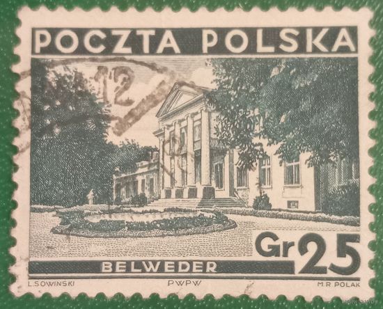 Польша 1935. Бельведерский дворец в Варшаве резиденция Юзефа Пилсудского