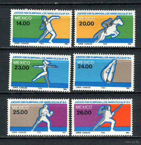 Мексика - 1984 - Летние Олимпийские игры - [Mi. 1898-1903] - полная серия - 6 марок. MNH.  (Лот 40Jo)-T4P24