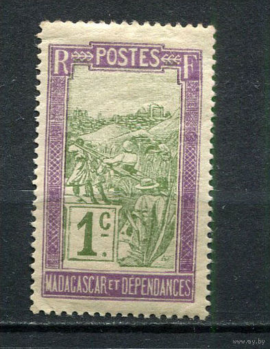 Французские колонии - Мадагаскар - 1908 - Ландшафт 1С - [Mi.74] - 1 марка. MH.  (Лот 75FP)-T25P25