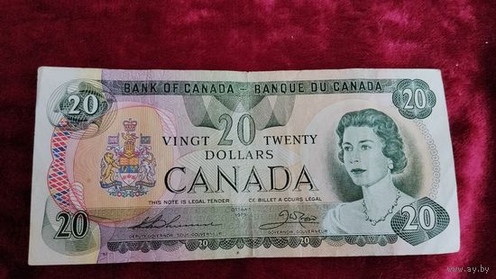 20 Долларов Канада 1976 ГОД .  ОРИГИНАЛ  Распродажа Коллекции !!! .Экспресс  Аукцион  не с рубля без МПЦ и прочего 3 ДНЯ  .Много лотов в продаже .