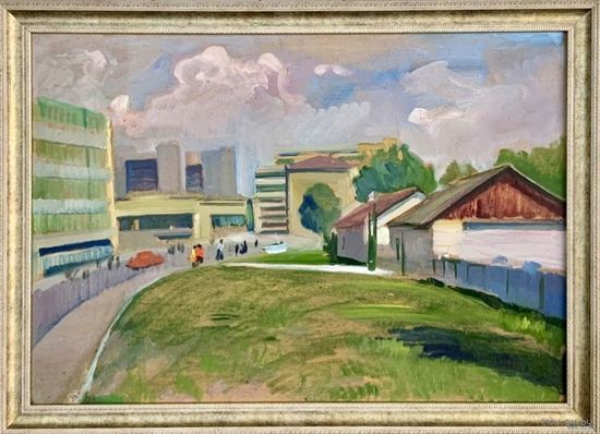 Варламов В.М. "Минск строится" 1975г. К/М. р.46х66 см.