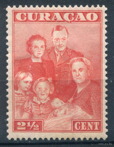 Нидерландские колонии - Кюрасао - 1943г. - королевская семья, 2 1/2 с - 1 марка - MH [Mi 205]. #3-WB-81-A-1