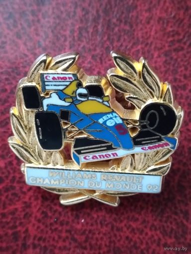 Значок автогонки F-1 кубок 1992г. тяжёлый.
