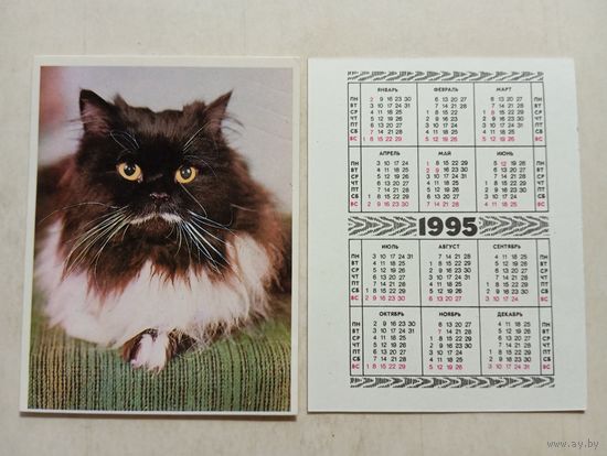 Карманный календарик.Кошки.1995 год