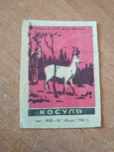 Спичечные этикетки ф.Искра. Косуля
