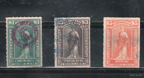 США-1898(Скотт. R173-R175) , гаш. , REVENUE, Служебные марки