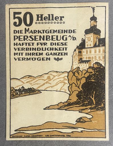 Нотгельды Австрия Персенбойг Штруденгау Мельк, 50 геллеров 1920 год