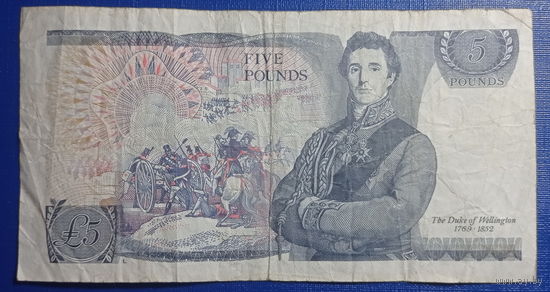 Великобритания Англия 5 фунтов 1988 год Веллингтон королева Елизавета