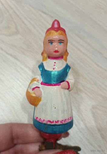 Елочные игрушки, стекло, красная шапочка