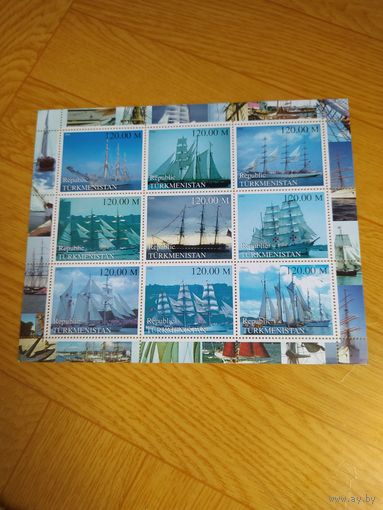 Туркменистан малый лист 2000 г. Флот.