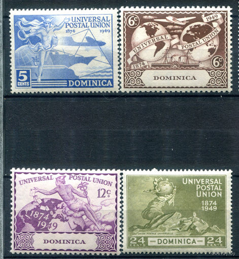 Британские колонии - Доминика - 1949г. - 75 лет Всемирному почтовому союзу - 4 марки - полная серия, MH [Mi 112-115]. #4-B6-108-A-1