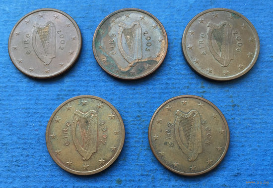 Ирландия 5 евроцентов 2002, 2005, 2006, 2007, 2008