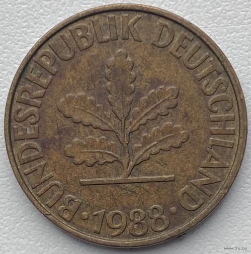 Германия 10 пфеннигов 1988 г. F