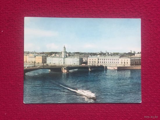 Ленинград. Нева. Дворцовый мост. 1964 г. Чистая.