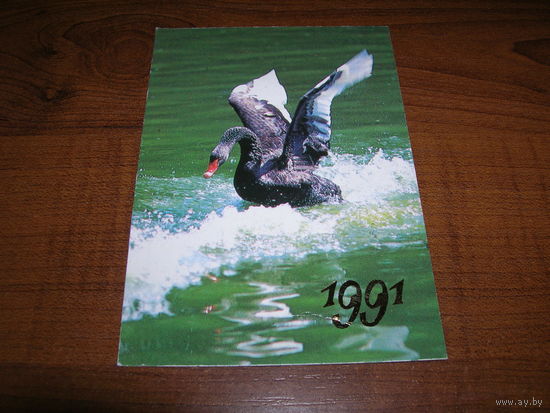 Календарик 1991 год Черный лебедь СССР