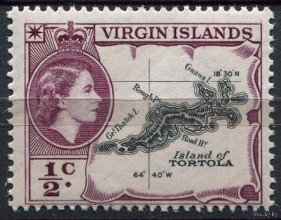 Виргинские острова 1956 ** Карта островов