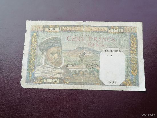 Алжир 100 франков 1942