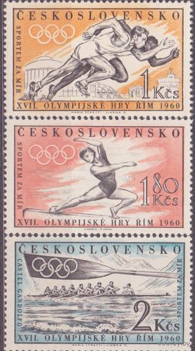 Чехословакия 1960 Спорт Олимпийские игры Рим Италия Серия 3 марки ** (СЛ2