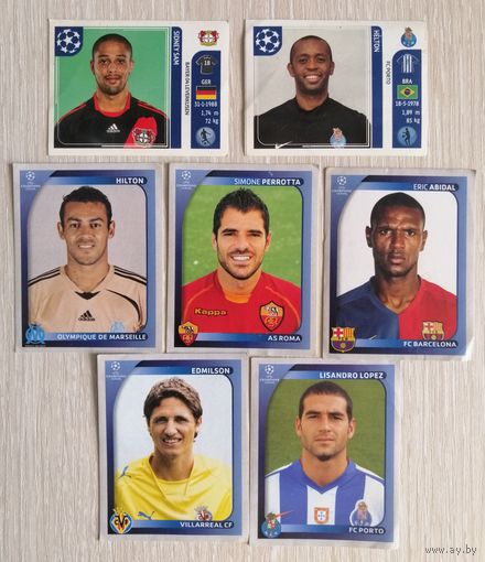 Наклейки. "Panini". Лига чемпионов УЕФА. 2008-2009г., 2011-2012г. Цена за 1шт.